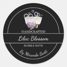 Rótulo de Banheira Lilac de Bolha Simples