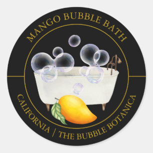 Adesivo Redondo Rótulo de Banho de Bolha de Mango