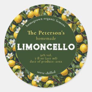Adesivo Redondo Rótulo de Bebida Moderna com Limoncello