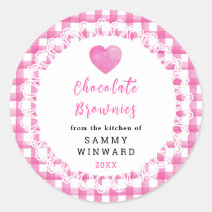 Adesivo Redondo Rótulo de Brownies de Chocolate Caseiros