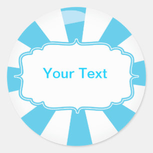 Adesivo Redondo Rótulo de Buffet de doce de pirulito gigante azul