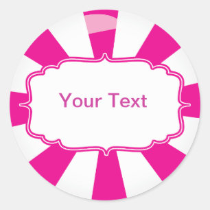 Adesivo Redondo Rótulo de Buffet de doce Lollipop gigante rosa