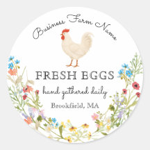 Rótulo de caixa de ovos de galinha de flor selvage