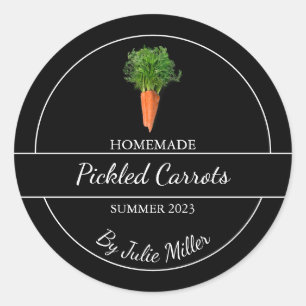 Adesivo Redondo Rótulo de Carrots Separados em Casa Simples