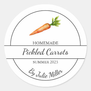 Adesivo Redondo Rótulo de Carrots Separados em Casa Simples