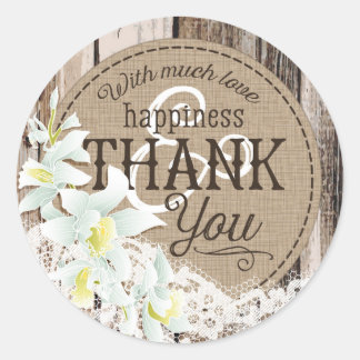 Adesivo Redondo Rótulo de Casamento Russo do rendas da Madeira Bra