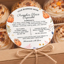 Rótulo de comida da Lei da Casa de Campo de cupcak