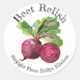 Adesivo Redondo Rótulo de Comida de Beet Comercial para Canning Ho