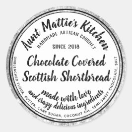 Adesivo Redondo Rótulo de Comida de Ingredientes Artisan Gourmet