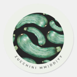 Adesivo Redondo Rótulo de Conserva | Data | Padrão de Abobrinha