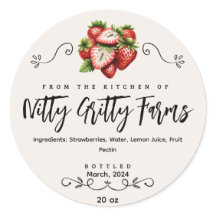 Rótulo de conserva de geleia de morango para enlat