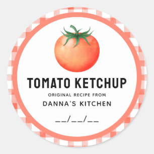 Adesivo Redondo Rótulo de conserva de Ketchup de Tomate com design