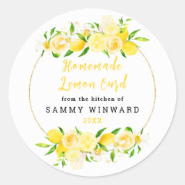 Adesivo Redondo Rótulo de Conserva de Limão Caseiro