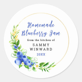 Adesivo Redondo Rótulo de Conserva de Mirtilo Caseira