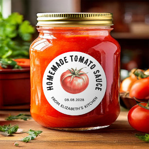 Adesivo Redondo Rótulo de conserva de molho de tomate caseiro