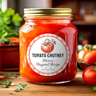 Adesivo Redondo Rótulo de conserva de molho de tomate com design x