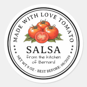 Adesivo Redondo Rótulo de Conserva de Salsa de Tomate