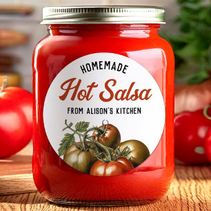Adesivo Redondo Rótulo de conserva de Salsa Picante de Tomate