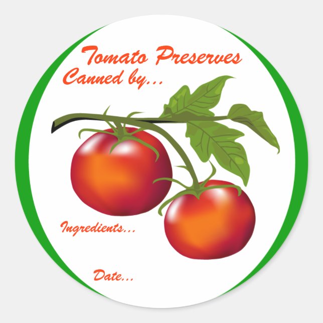 Adesivo Redondo rótulo de Conserva de Tomate (Frente)