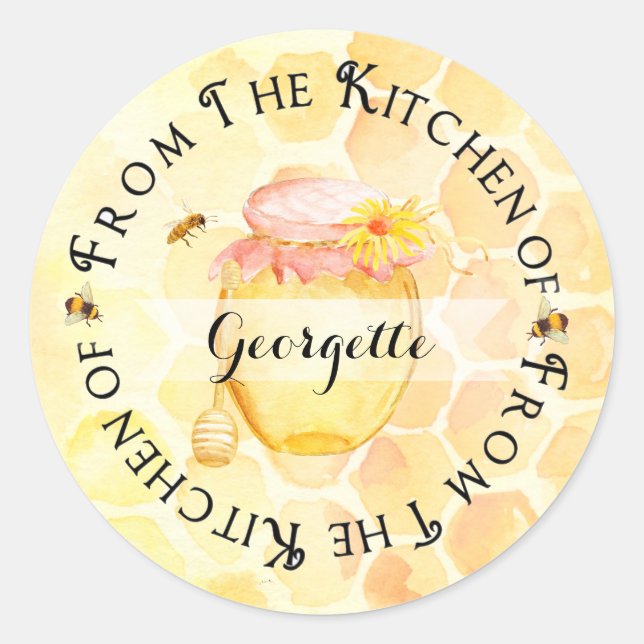 Adesivo Redondo Rótulo de conservas de mel (Frente)