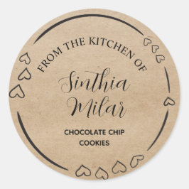 Adesivo Redondo Rótulo de Cookies da Rua Cardíaca russa