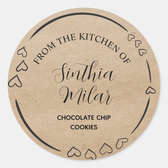 Adesivo Redondo Rótulo de Cookies da Rua Cardíaca russa (Frente)