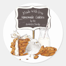 Adesivo Redondo Rótulo de Cookies do País