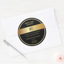 Rótulo de Cosméticos Unissex Preto e Dourado Elega
