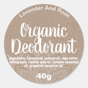 Adesivo Redondo Rótulo de desodorante natural personalizável