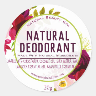 Adesivo Redondo Rótulo de Desodorante Natural Personalizável