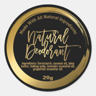 Adesivo Redondo Rótulo de desodorante natural personalizável