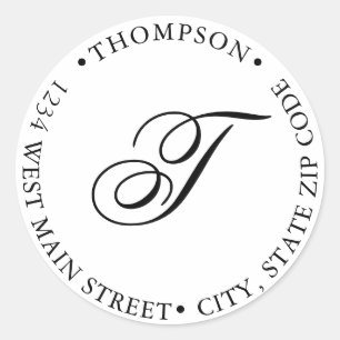 Adesivo Redondo Rótulo de devolução monograma simples