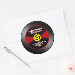 Adesivo Redondo Rótulo de Disco de Vinil 45 Personalizado Individu