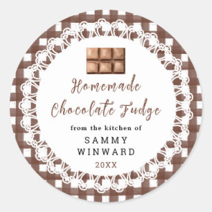 Adesivo Redondo Rótulo de Doce de Chocolate Caseiro