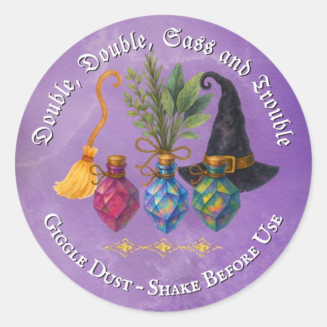 Adesivo Redondo Rótulo de Elixir Enfeitiçado – Festa de Halloween (Frente)