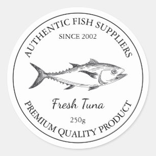 Adesivo Redondo Rótulo de Embalagem para Peixes de Atum Fresco