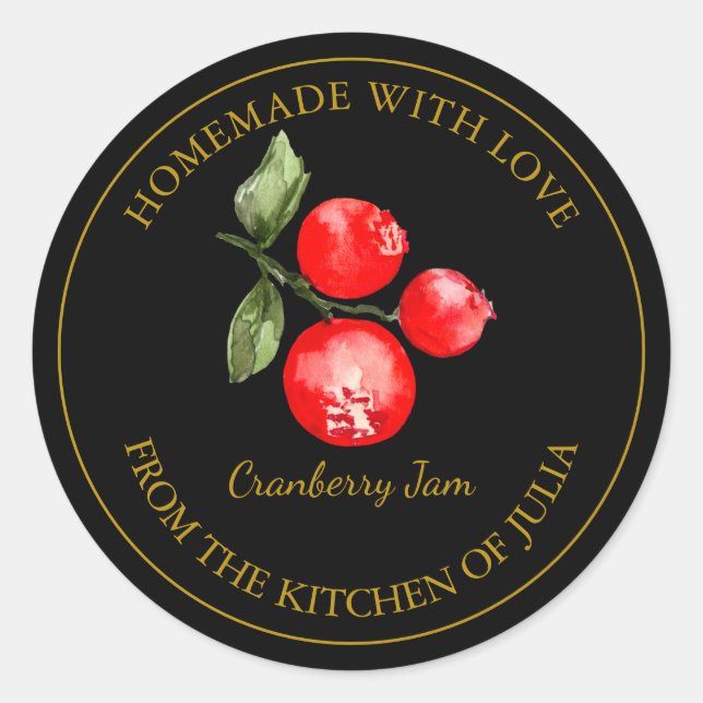 Adesivo Redondo Rótulo de Emperramento de Amoreira Dourada | Preto (Frente)