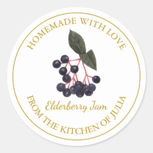 Adesivo Redondo Rótulo de emperramento de morango Dourado Branca
