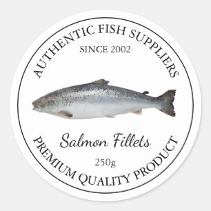 Adesivo Redondo Rótulo de Encapsulamento de Filetes de Peixes Salm