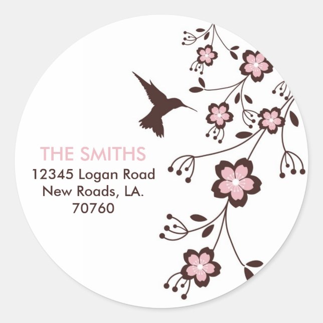 Adesivo Redondo Rótulo de Endereço (Frente)