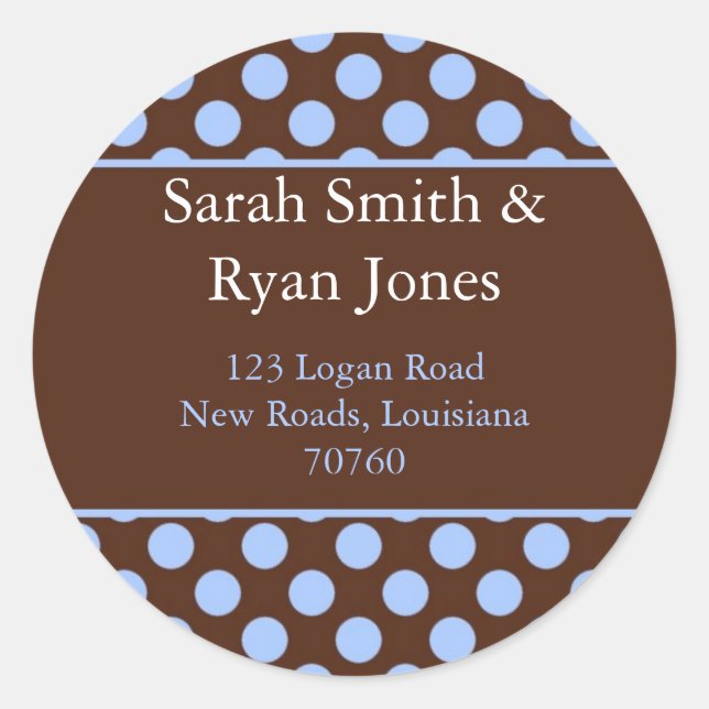 Adesivo Redondo Rótulo de Endereço (Frente)