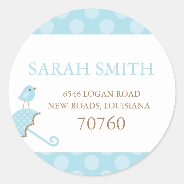 Adesivo Redondo Rótulo de Endereço (Frente)