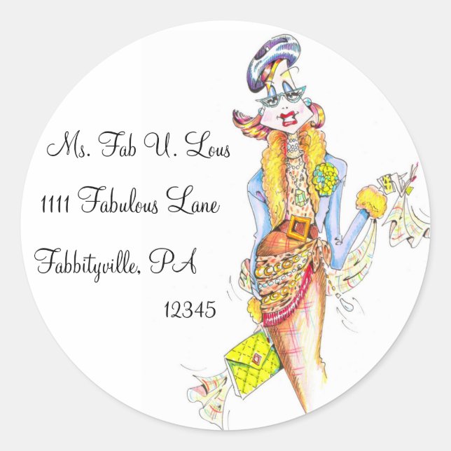 Adesivo Redondo Rótulo de Endereço Acessório (Frente)