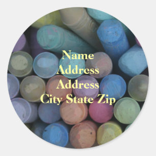 Adesivo Redondo Rótulo de Endereço Colorido para Manter Vida Útil