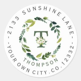 Adesivo Redondo Rótulo de Endereço da Circulação Foliar Floral Bra