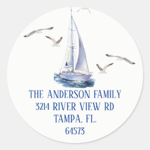 Adesivo Redondo Rótulo de Endereço da Navegação