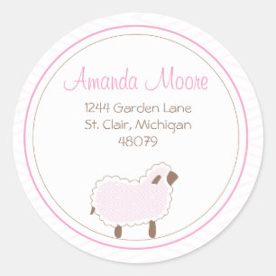 Adesivo Redondo Rótulo de endereço da pequena lâmpada