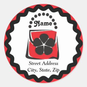 Adesivo Redondo Rótulo de endereço de bolsa