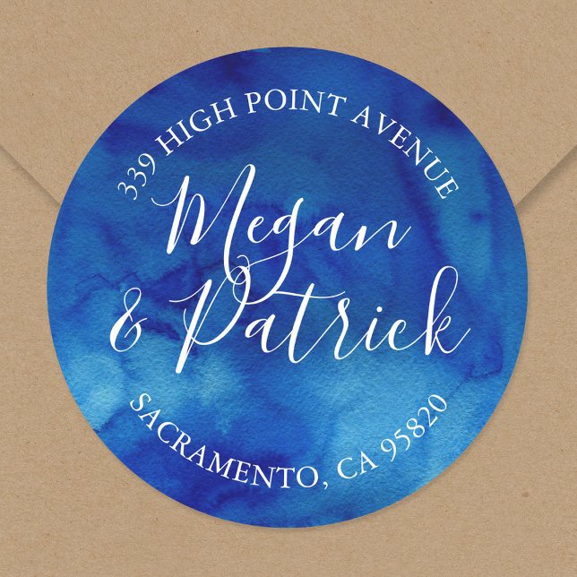 Adesivo Redondo Rótulo de Endereço de Devolução de Casamento de Ca (Criador carregado)