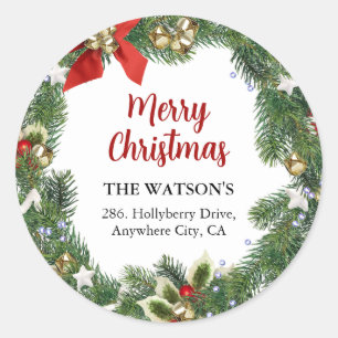 Adesivo Redondo Rótulo de Endereço de Devolução de FesNatal